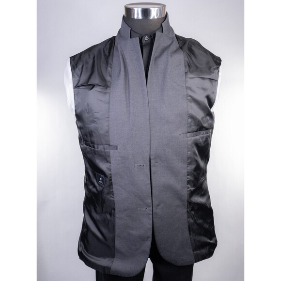 H&M Blazer Jacket Size 40R Slim Fit Gray Stretch Sport Coat Two Button Poly - Picture 9 of 13